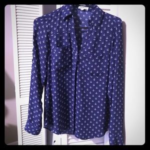 Express blue and white anchor portofino shirt